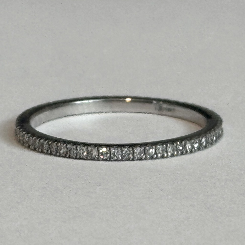 14K solid gold genuine diamond full eternity band, 1.5mm, women’s size 7